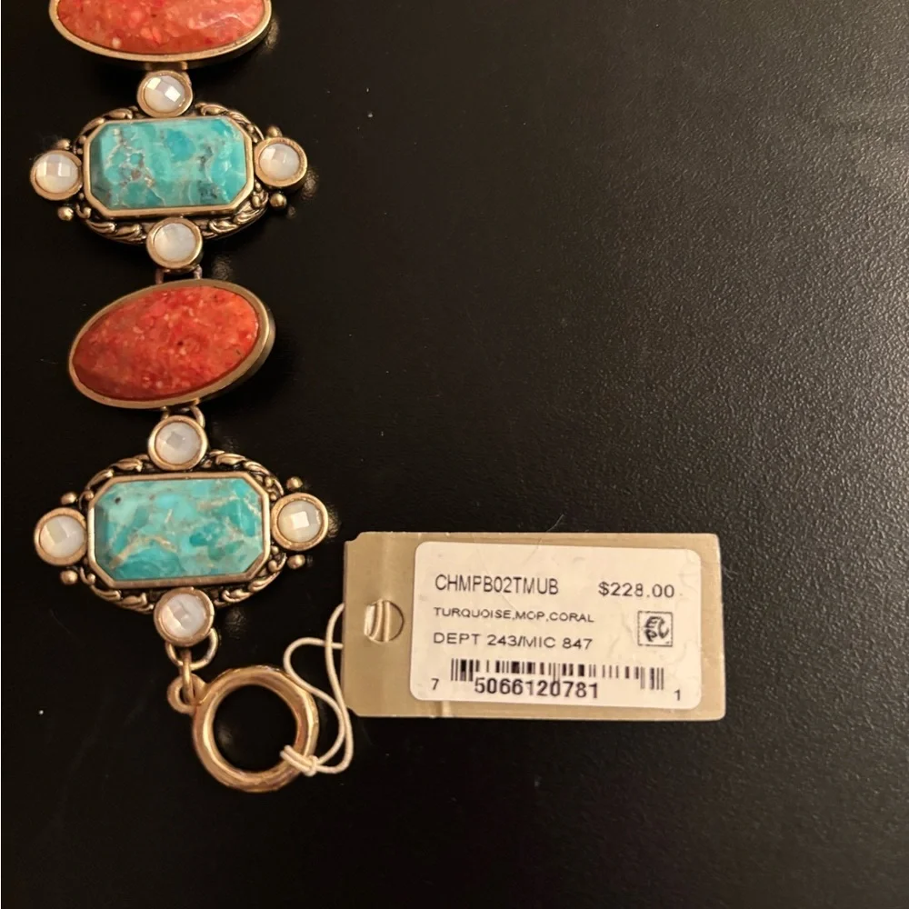 Genuine Turquoise, Coral, and Mop Jewelry Set - Picture 11 of 15